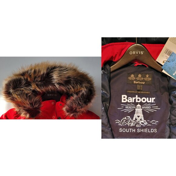 Barbour/ Orvis - Waterproof Hooded Parka | Red | NWT | 4 | Insulated - Picture 2 of 16